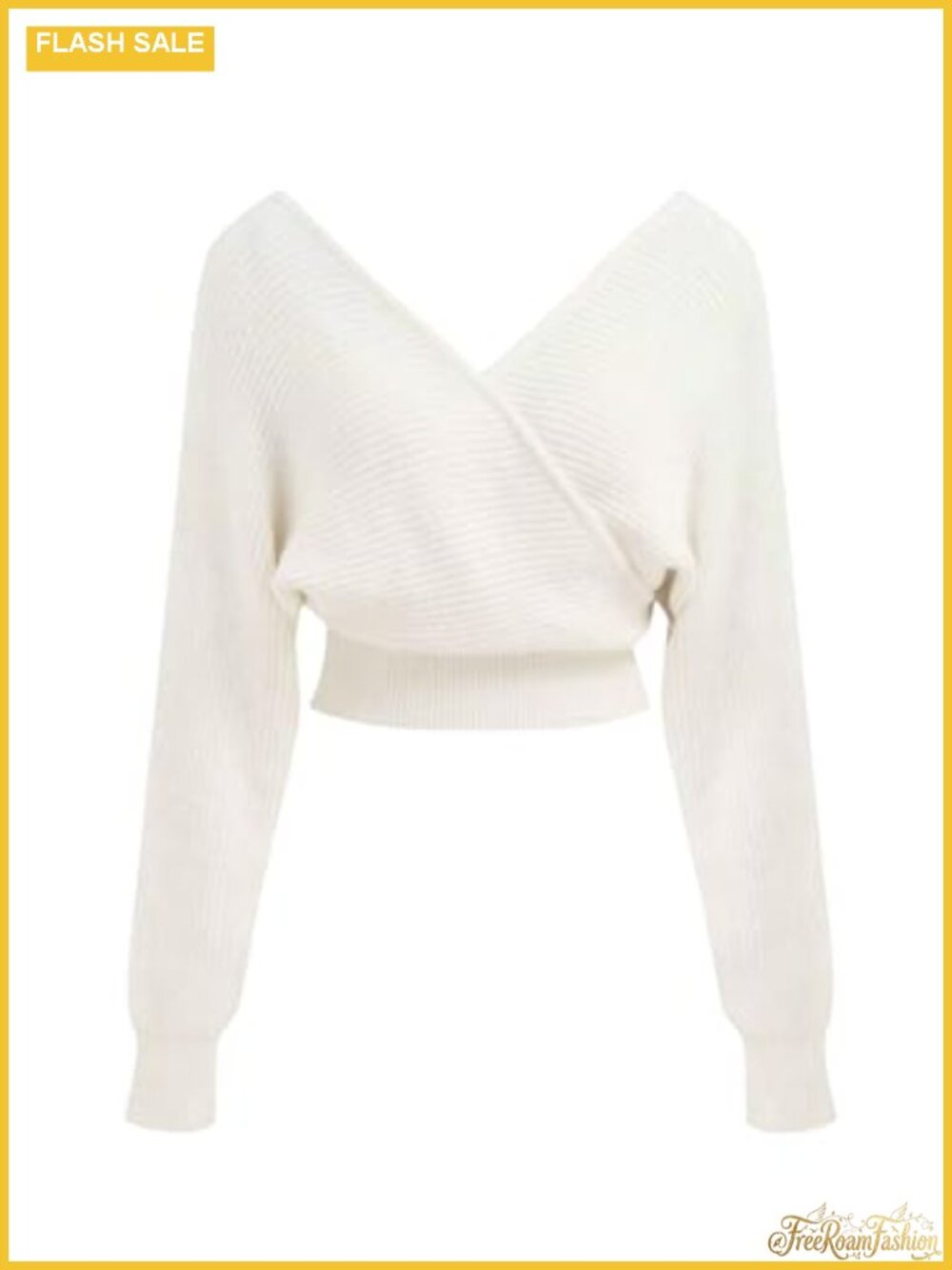 Off Shoulder Knit Sweater Cropped Cozy Long Sleeve Fall Pullover